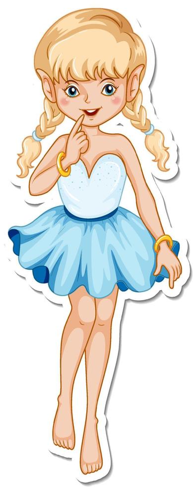 schattige fee stripfiguur sticker vector