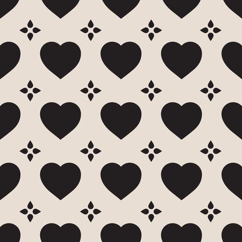 Zwart-wit naadloze patroon met harten vector