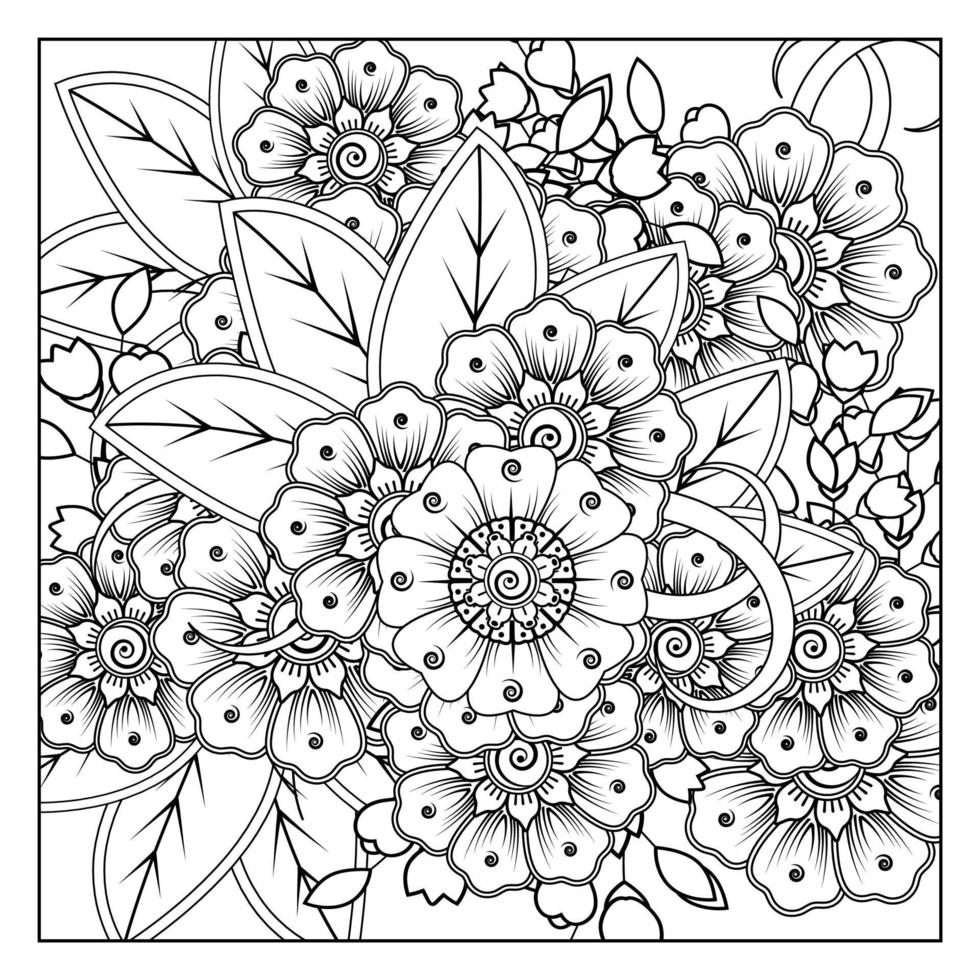 mehndi bloem decoratief ornament in etnische oosterse stijl vector