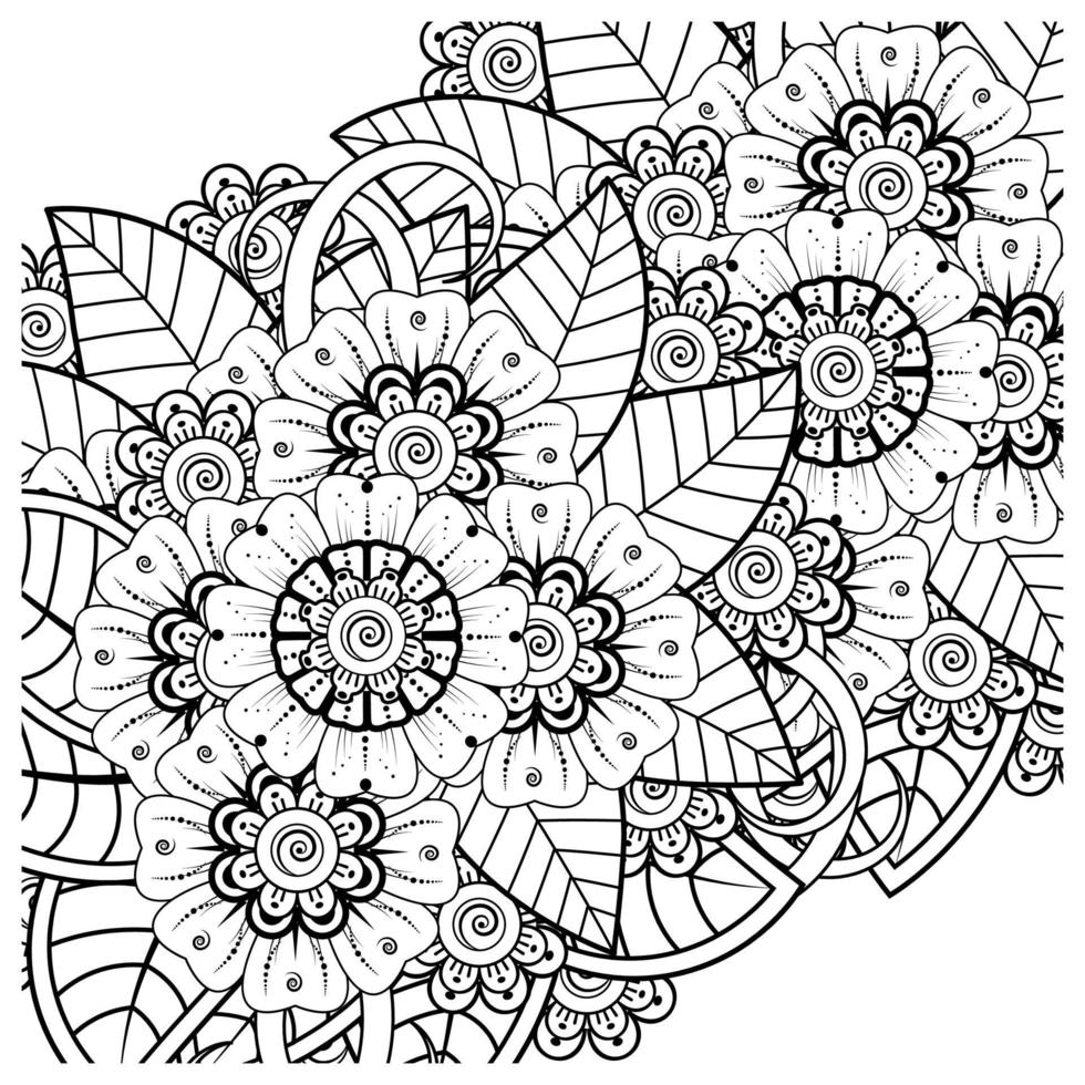 mehndi bloem decoratief ornament in etnische oosterse stijl vector