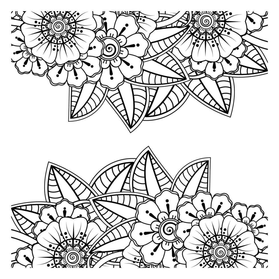 mehndi bloem decoratief ornament in etnische oosterse stijl vector