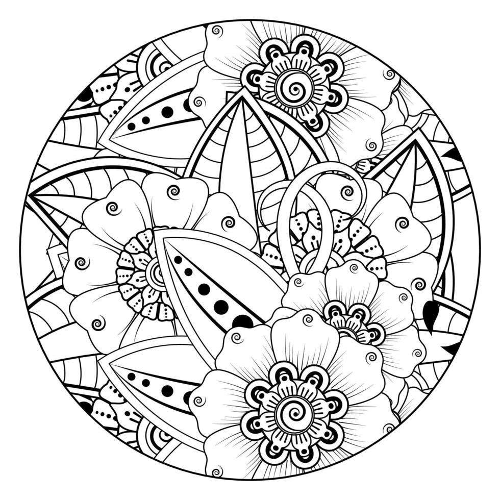 mehndi bloem decoratief ornament in etnische oosterse stijl vector