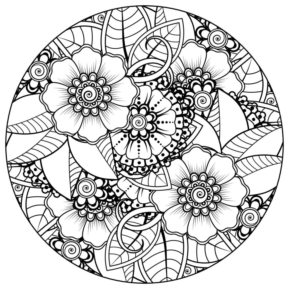 mehndi bloem decoratief ornament in etnische oosterse stijl vector