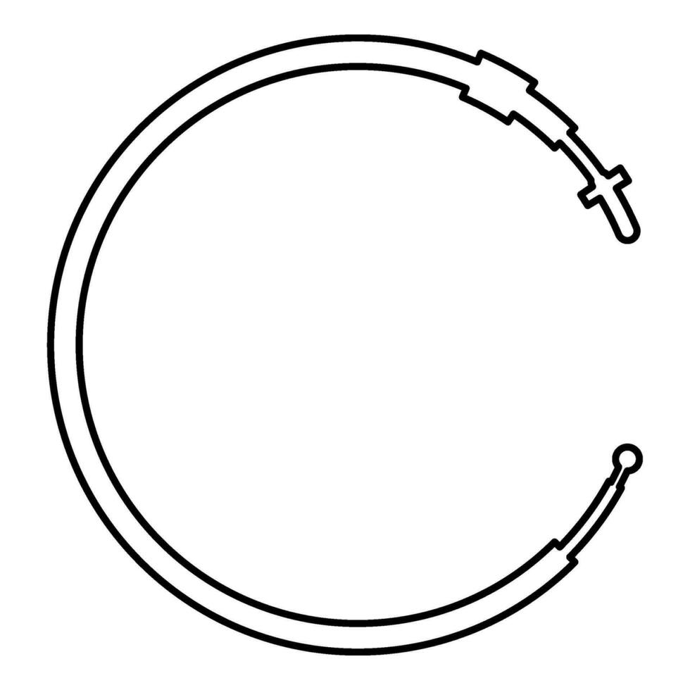 kabel voor gas- koppeling auto Trekken handleiding transmissie touw een deel contour schets lijn icoon zwart kleur vector illustratie beeld dun vlak stijl