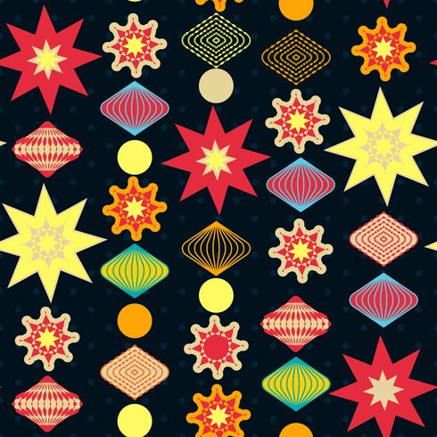 Retro kerstversiering, naadloze patroon vector