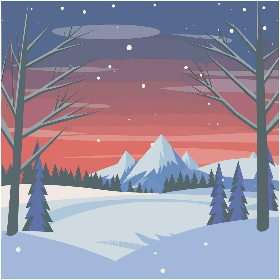 ai gegenereerd seizoensgebonden winter landschap illustratie vector. vector