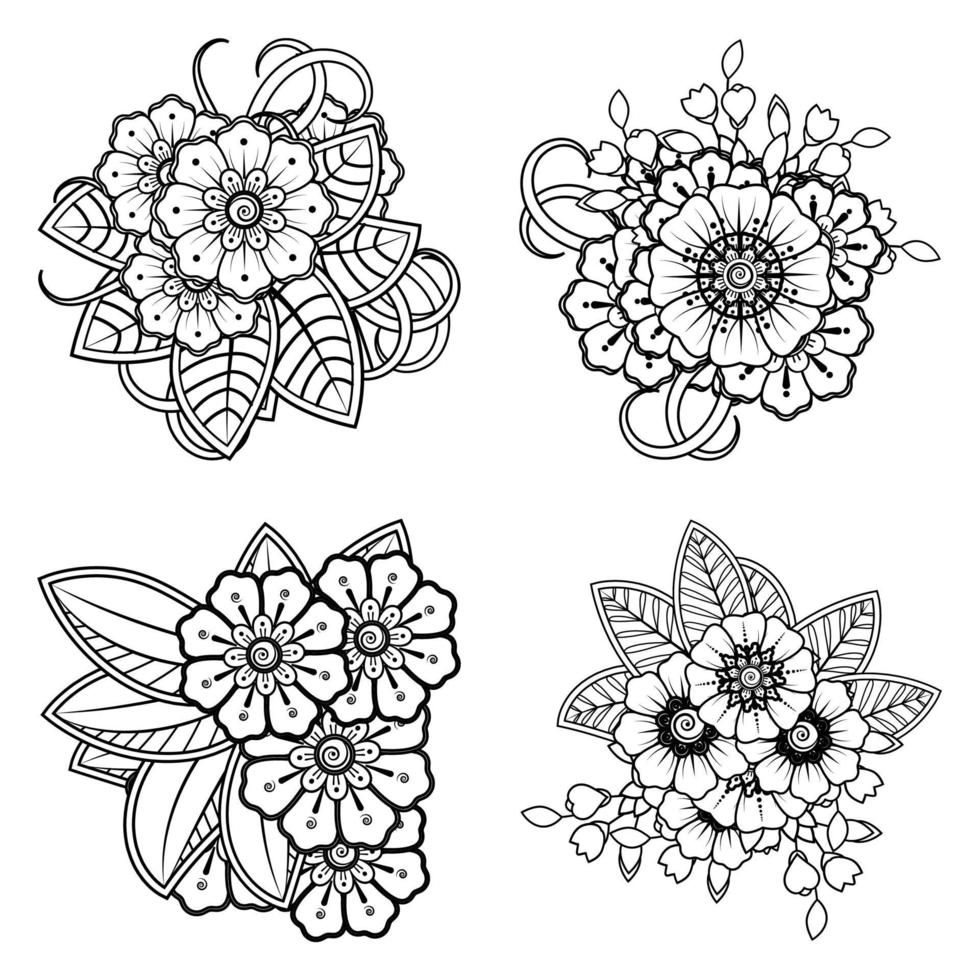 mehndi bloem decoratief ornament in etnische oosterse stijl vector