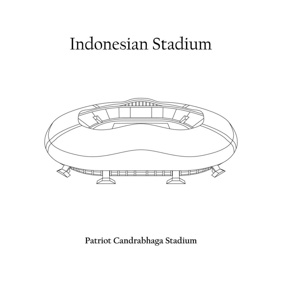 grafisch ontwerp van de patriot candrabhaga stadion, bekasi stad, bhayangkara huis team. Internationale Amerikaans voetbal stadion in Indonesisch. vector