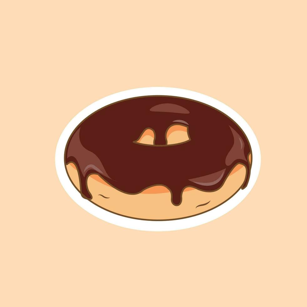 vector illustratie van donut sticker tekenfilm