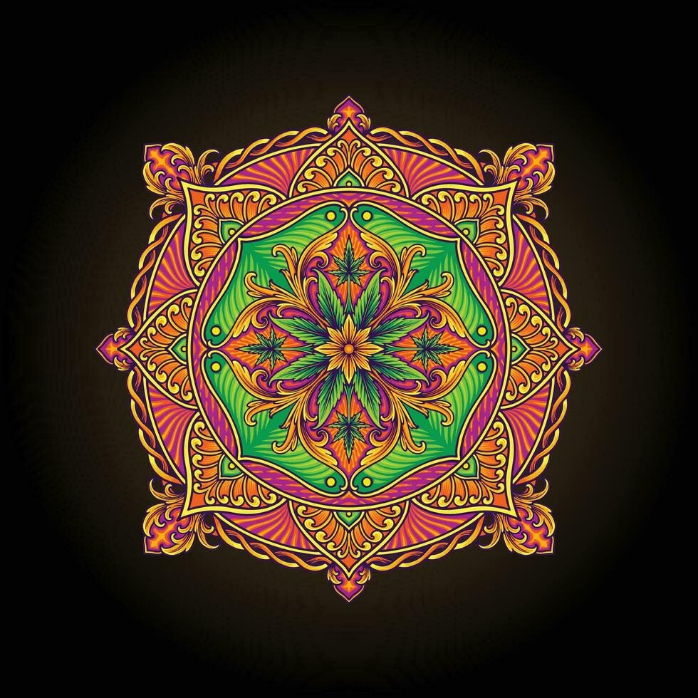 mandala onkruid blad floreren luxe vector illustraties voor uw werk logo, handelswaar t-shirt, stickers en etiket ontwerpen, poster, groet kaarten reclame bedrijf bedrijf of merken.