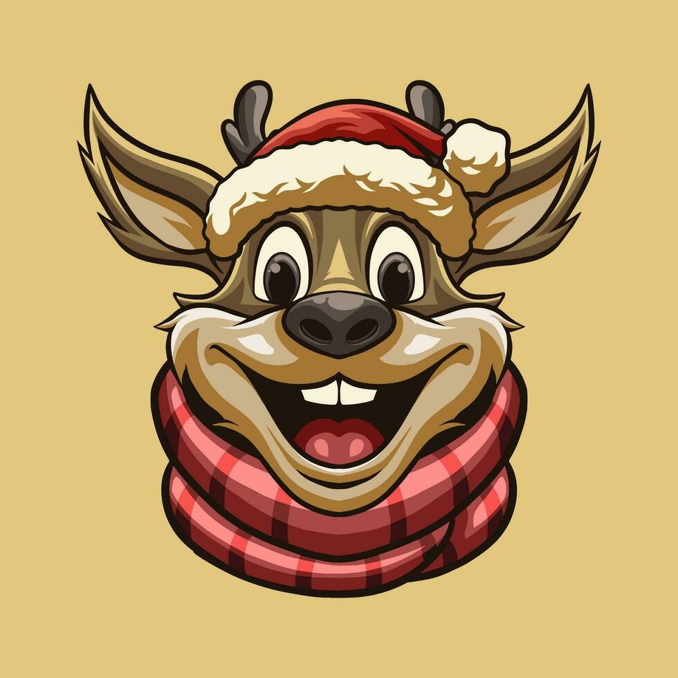 hert Kerstmis mascotte Super goed illustratie voor uw branding bedrijf vector