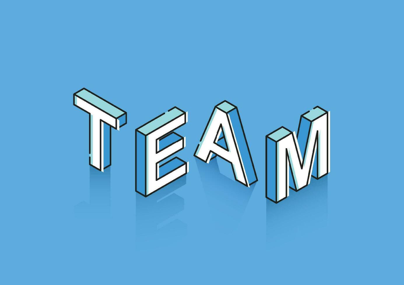 isometrische team woord. modern vector illustratie.