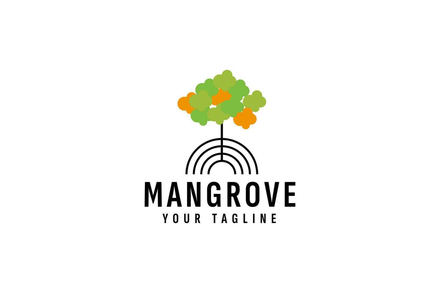 mangrove boom logo vector icoon illustratie
