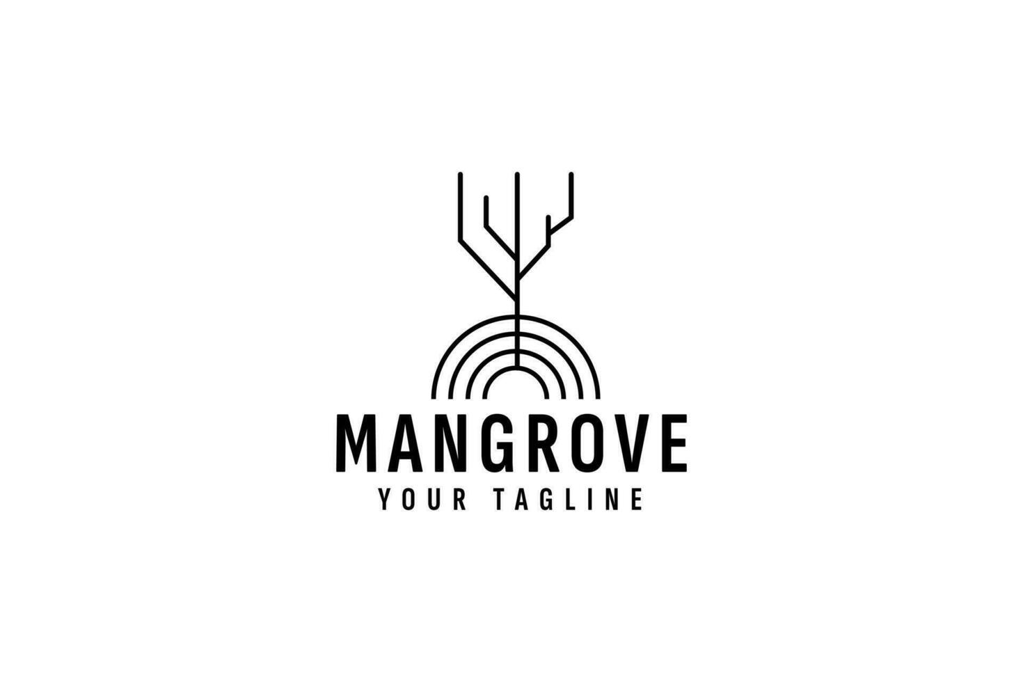 mangrove boom logo vector icoon illustratie