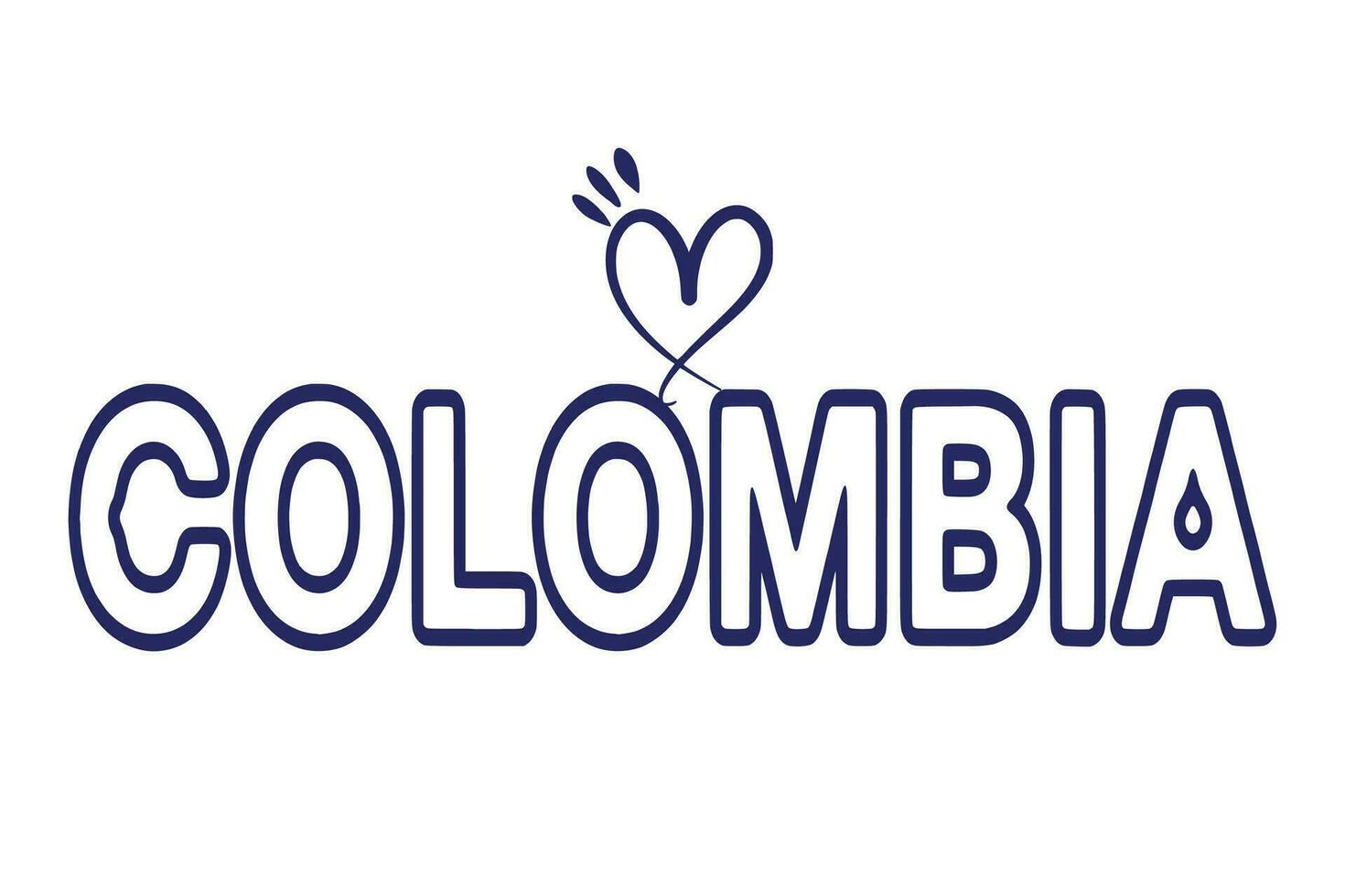 hart vormig Colombia vertegenwoordigt een symbool van liefde en bewondering voor deze natie. vector