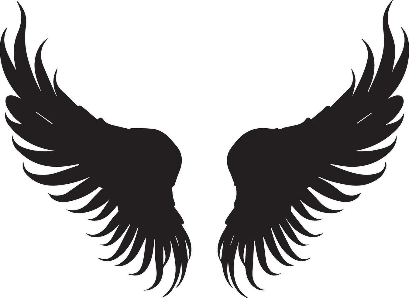 vleugel vector silhouet illustratie zwart kleur 9