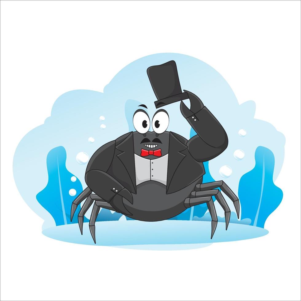 cartoon gelukkige krab illustratie vector