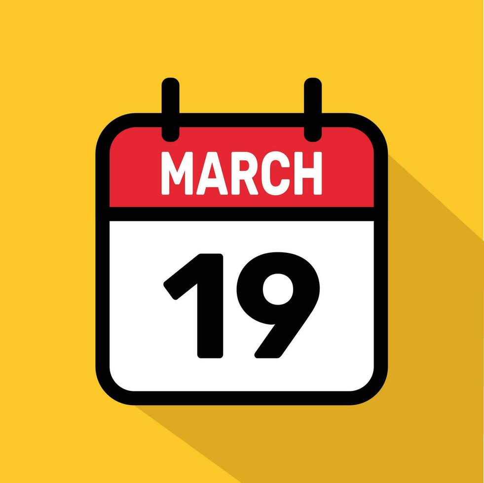 vector kalender maart 19 illustratie achtergrond ontwerp.