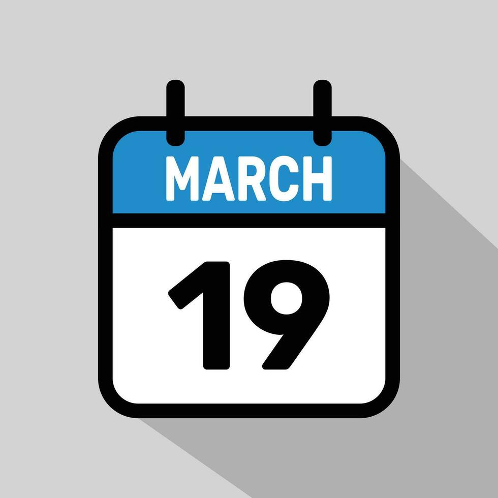 vector kalender maart 19 illustratie achtergrond ontwerp.