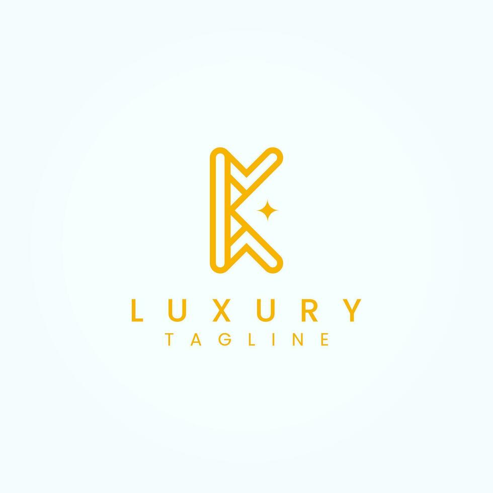 luxe meetkundig brief k logo ontwerp sjabloon vector