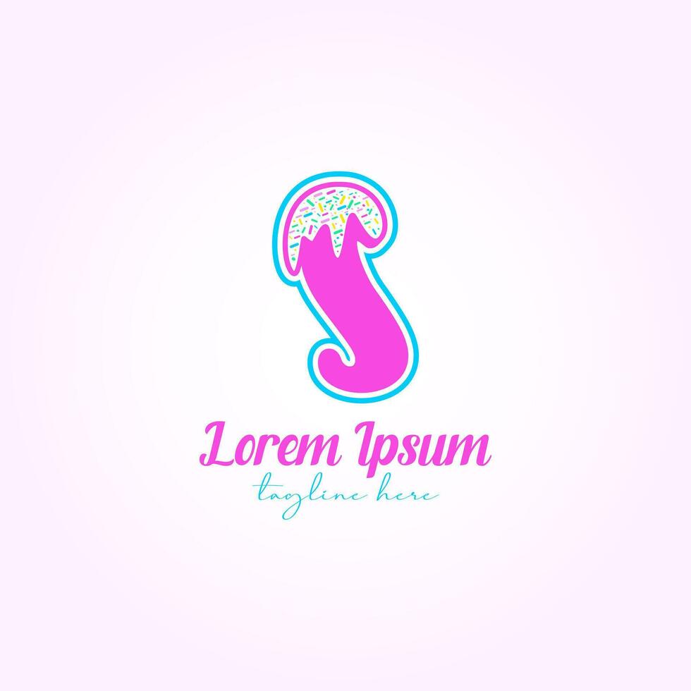 brief s met kleurrijk smakelijk ijs room logo vector sjabloon