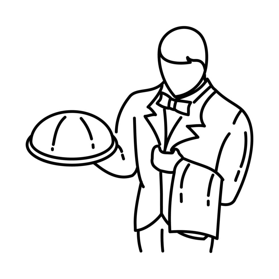 servicepersoneel ingesteld pictogram vector. doodle hand getrokken of schets pictogramstijl vector