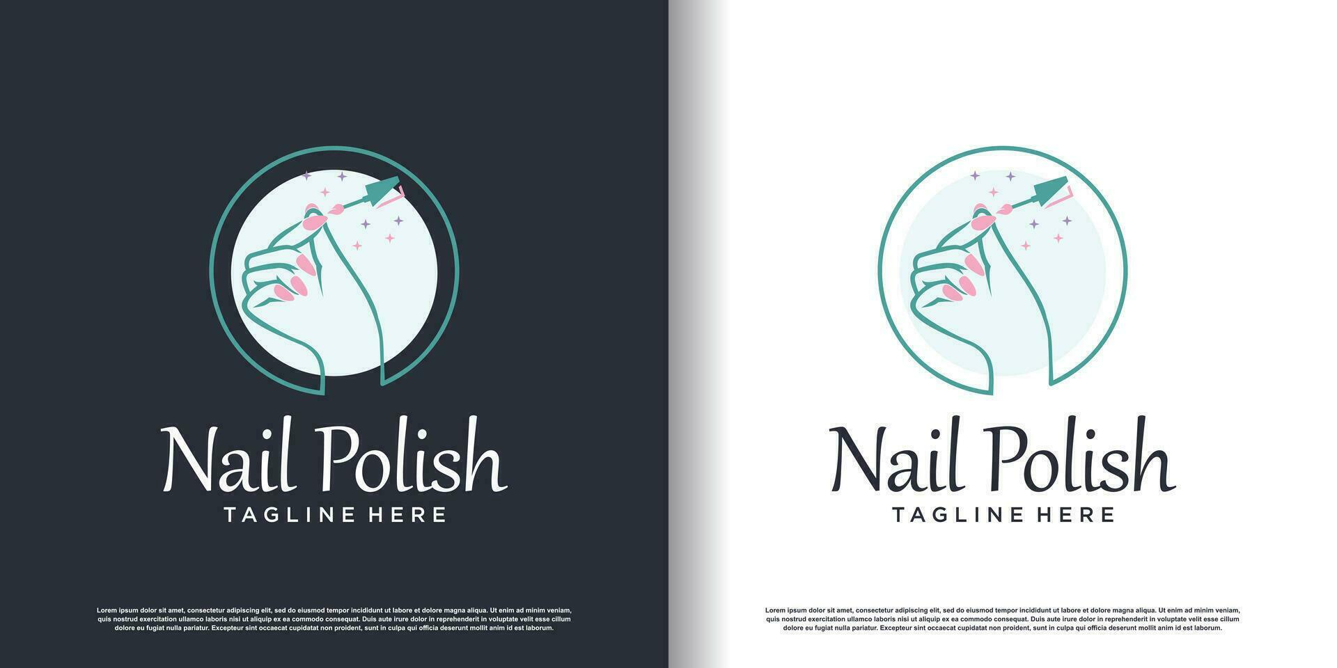 nagel logo ontwerp sjabloon met creatief abstract stijl premie vector