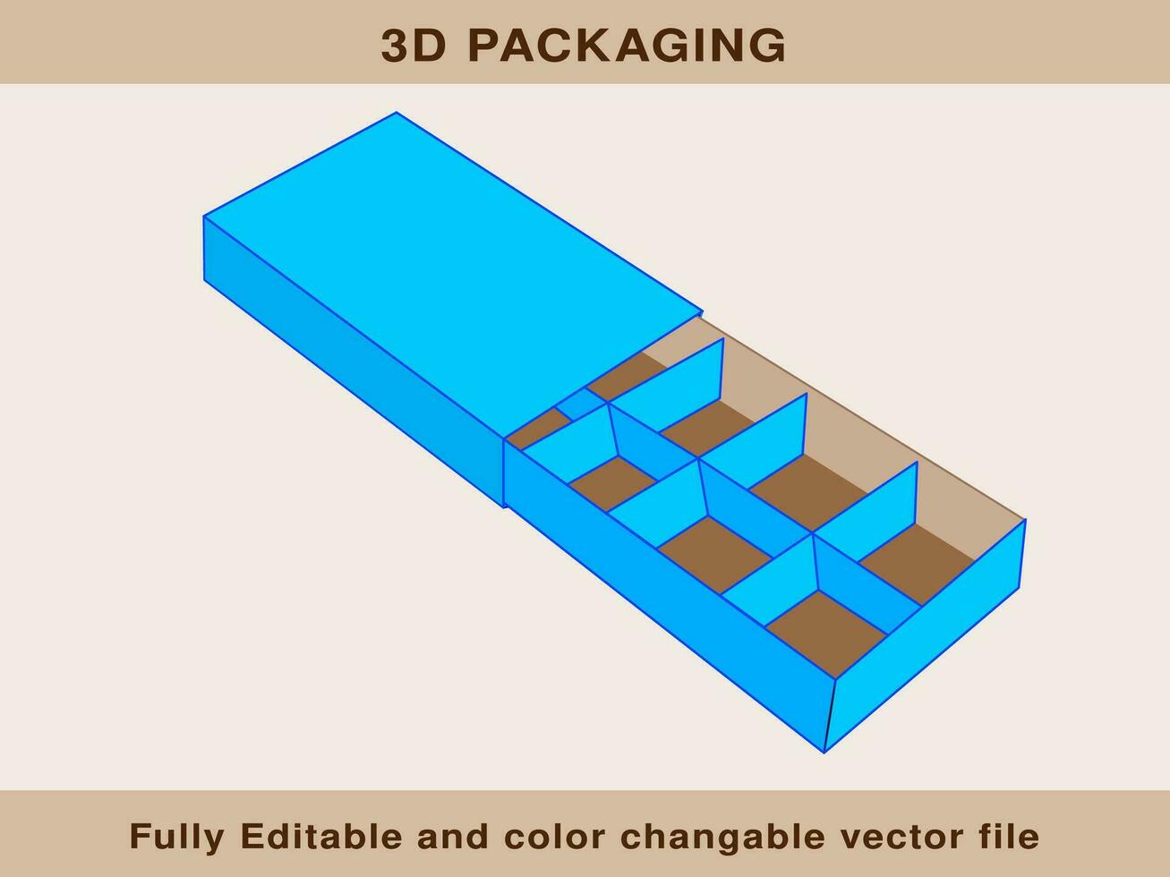 mouwen deksel insert doos, 3d doos vector