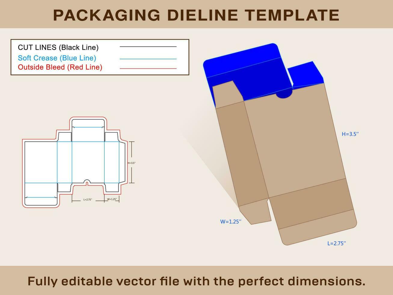 winkel doos dieline sjabloon, vector