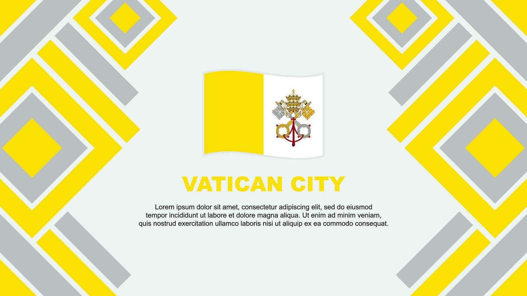 Vaticaan stad vlag abstract achtergrond ontwerp sjabloon. Vaticaan stad onafhankelijkheid dag banier behang vector illustratie. Vaticaan stad