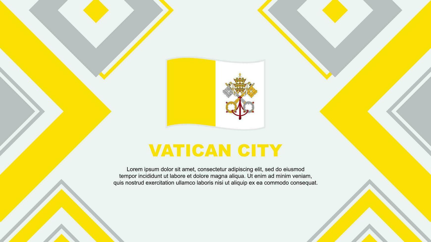 Vaticaan stad vlag abstract achtergrond ontwerp sjabloon. Vaticaan stad onafhankelijkheid dag banier behang vector illustratie. Vaticaan stad onafhankelijkheid dag