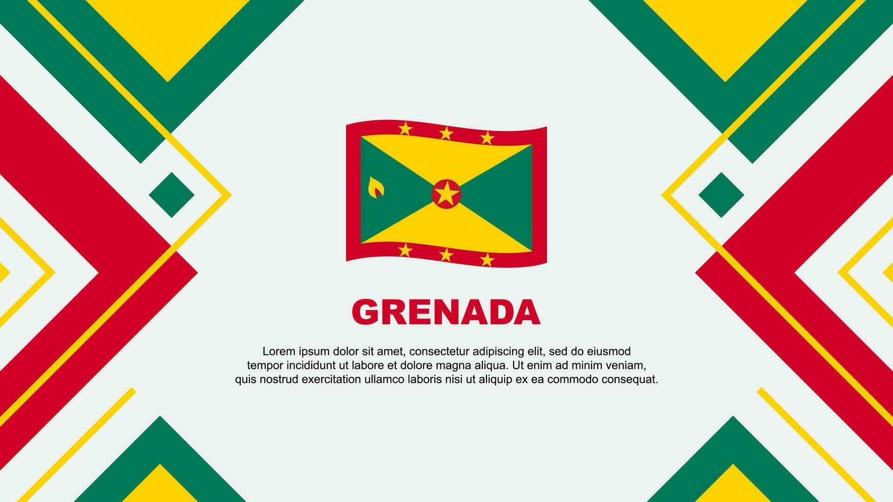 Grenada vlag abstract achtergrond ontwerp sjabloon. Grenada onafhankelijkheid dag banier behang vector illustratie. Grenada illustratie