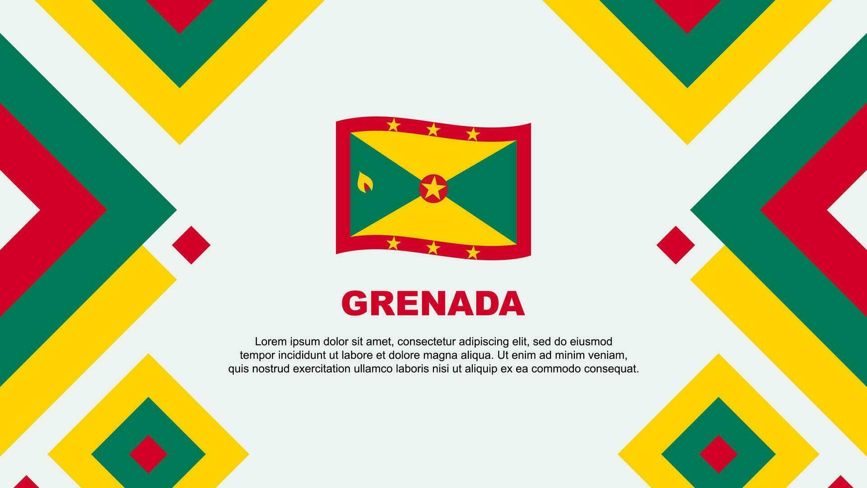 Grenada vlag abstract achtergrond ontwerp sjabloon. Grenada onafhankelijkheid dag banier behang vector illustratie. Grenada sjabloon