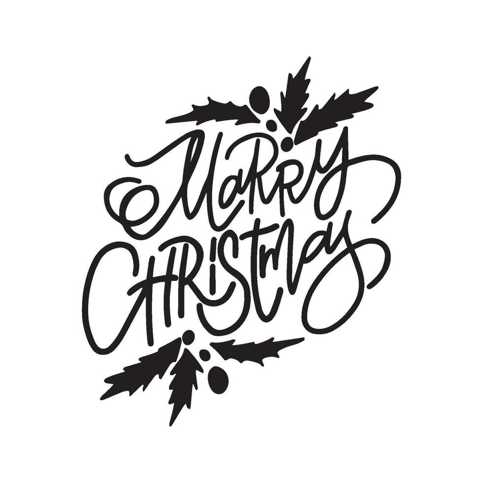 vrolijk Kerstmis - hand- geschreven belettering, modern kalligrafie. typografie geïsoleerd Aan wit achtergrond, vector illustratie. Super goed voor partij posters en spandoeken.