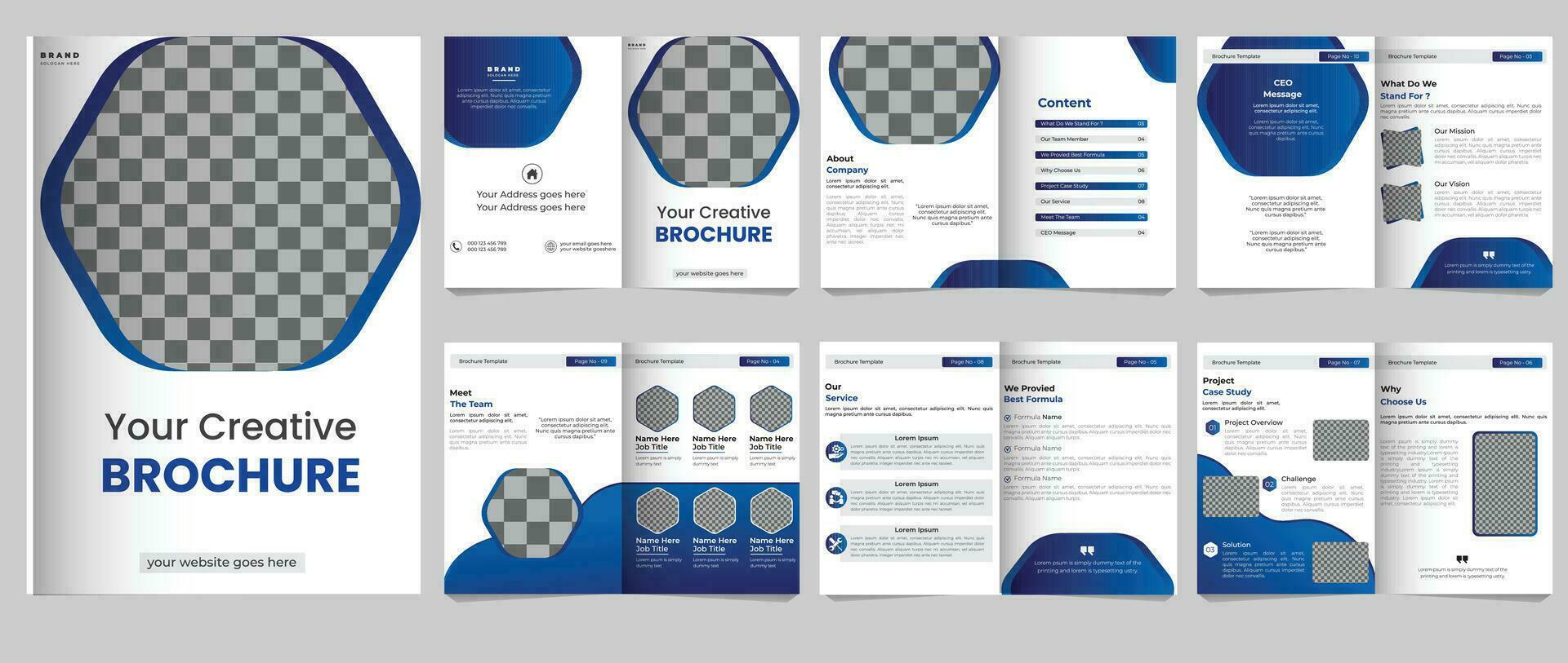 bedrijf profiel zakelijke thema 12 Pagina's bedrijf bedrijf profiel brochure ontwerp 12 Pagina's creatief bedrijf brochure sjabloon ontwerp pro vector