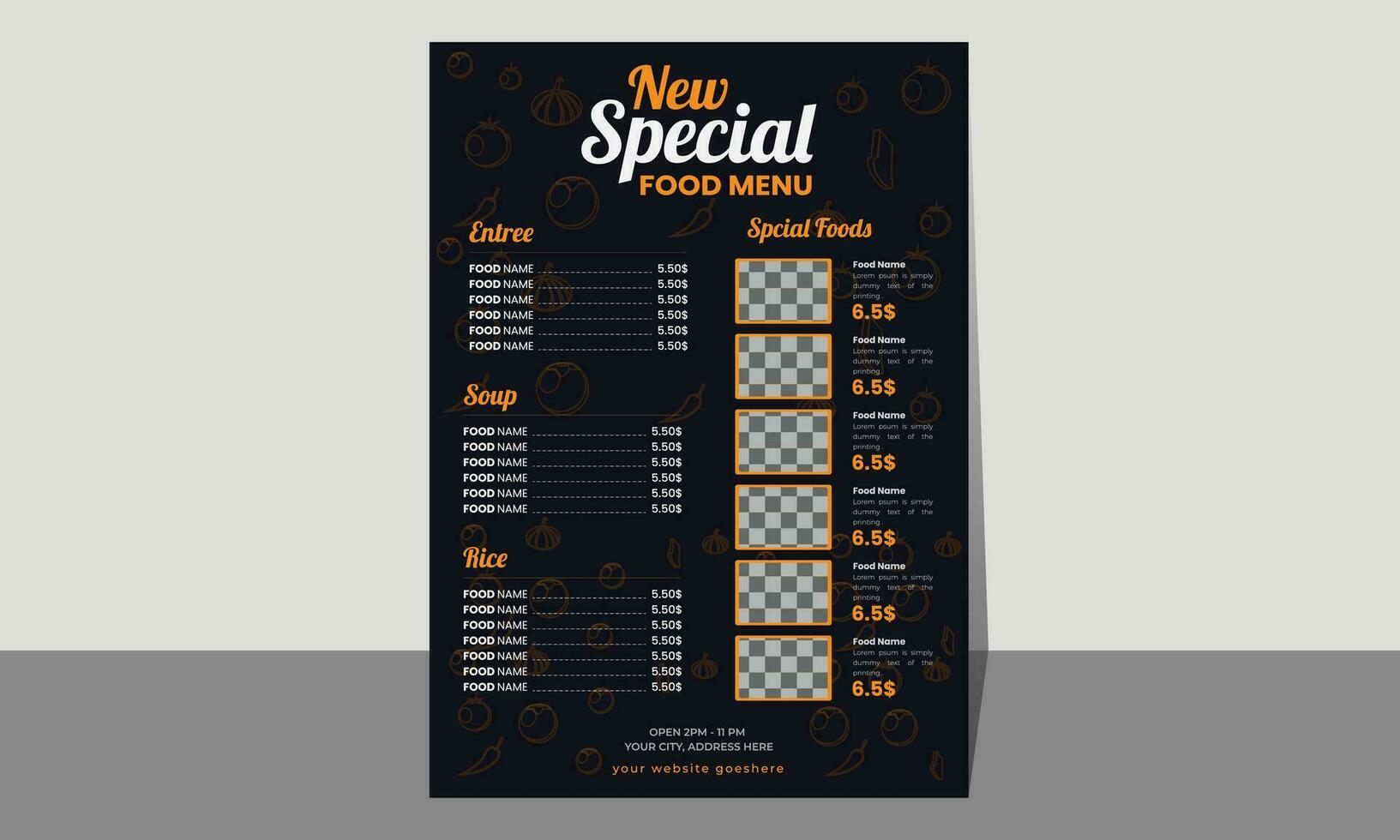 restaurant voedsel menu sjabloon. vector modern voedsel ontwerp indeling. vrij vector