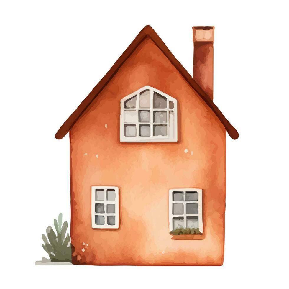 Scandinavisch vector huis. schattig waterverf huis. Europese gebouw. kinderachtig vector illustratie