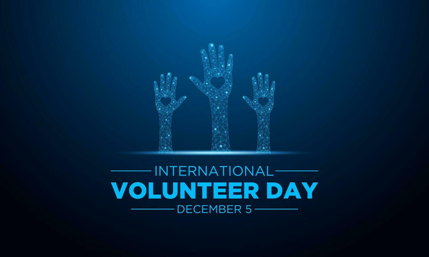 Internationale vrijwilliger dag is opgemerkt elke jaar Aan de 5e december . vector sjabloon voor banier, groet kaart, poster met achtergrond. vector illustratie.