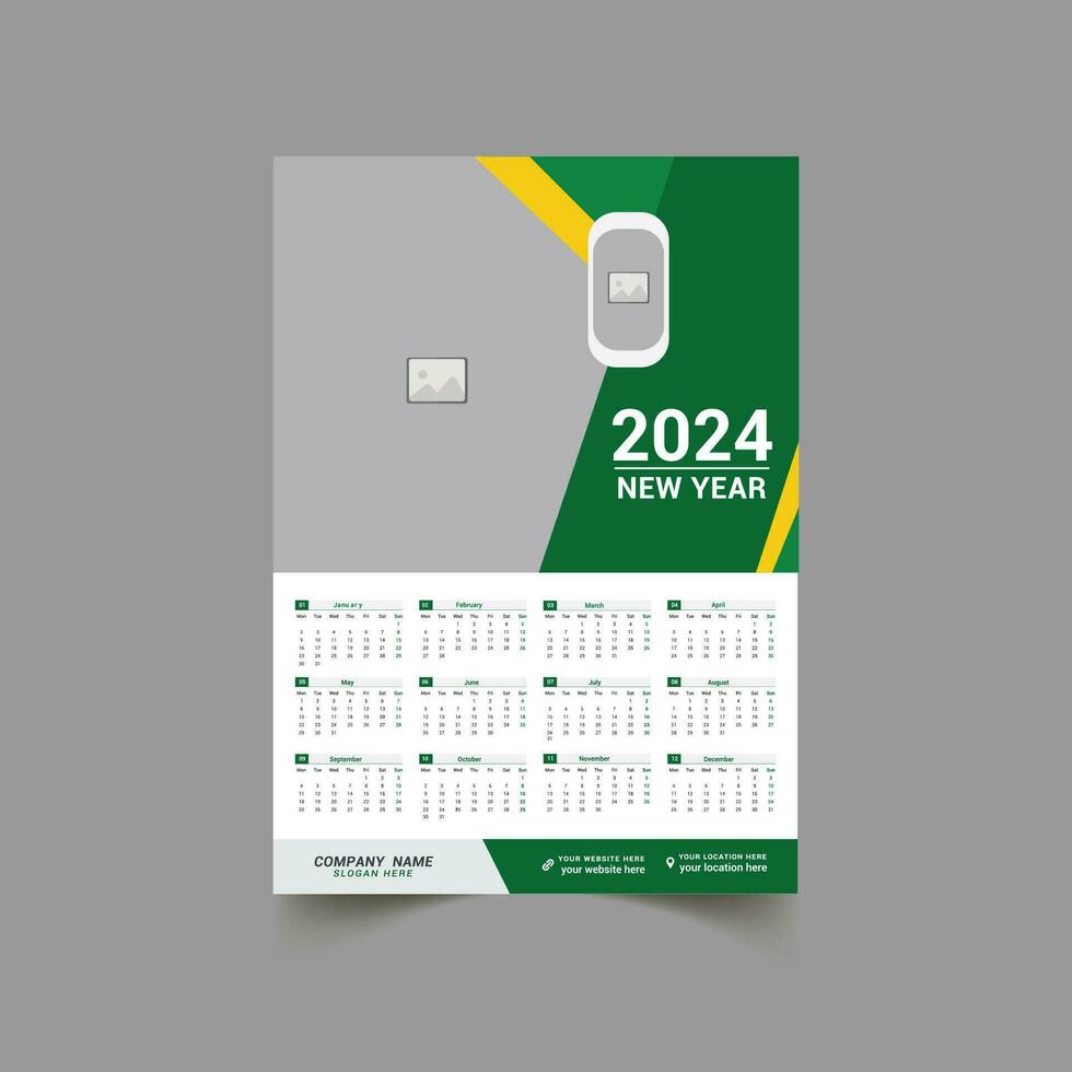 2024 kalender ontwerp sjabloon4 vector