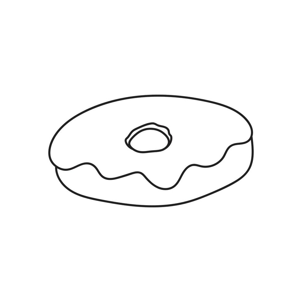hand- getrokken kinderen tekening tekenfilm vector illustratie zoet donut icoon geïsoleerd Aan wit achtergrond