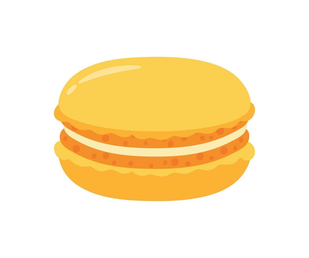 vlak macaron bakkerij voedsel in schattig tekenfilm vector illustratie
