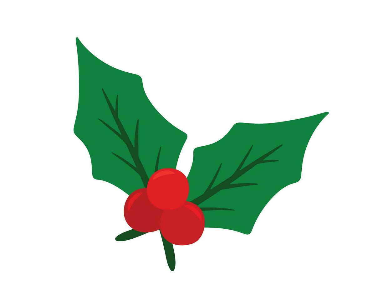 hulst BES blad icoon Kerstmis element decoratie vector illustratie