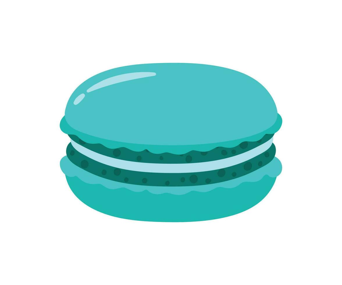 blauw macaron bakkerij voedsel in schattig tekenfilm vector illustratie