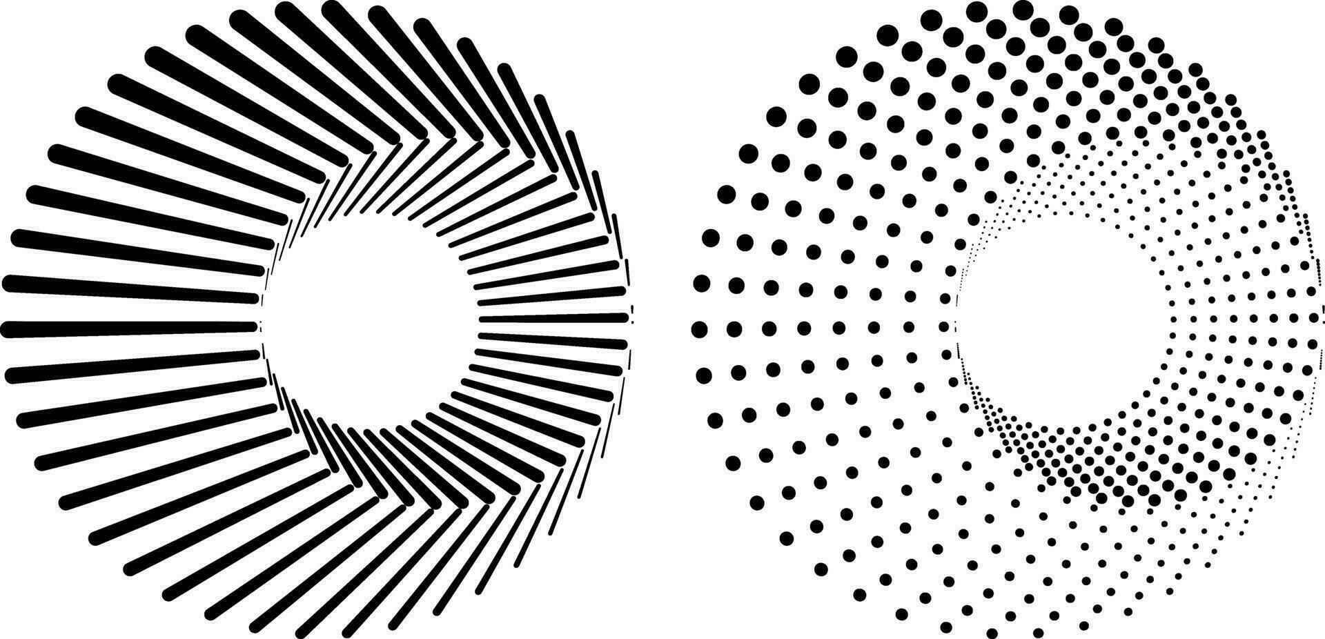 zwart wit lijn dots circulaire draaikolk vector