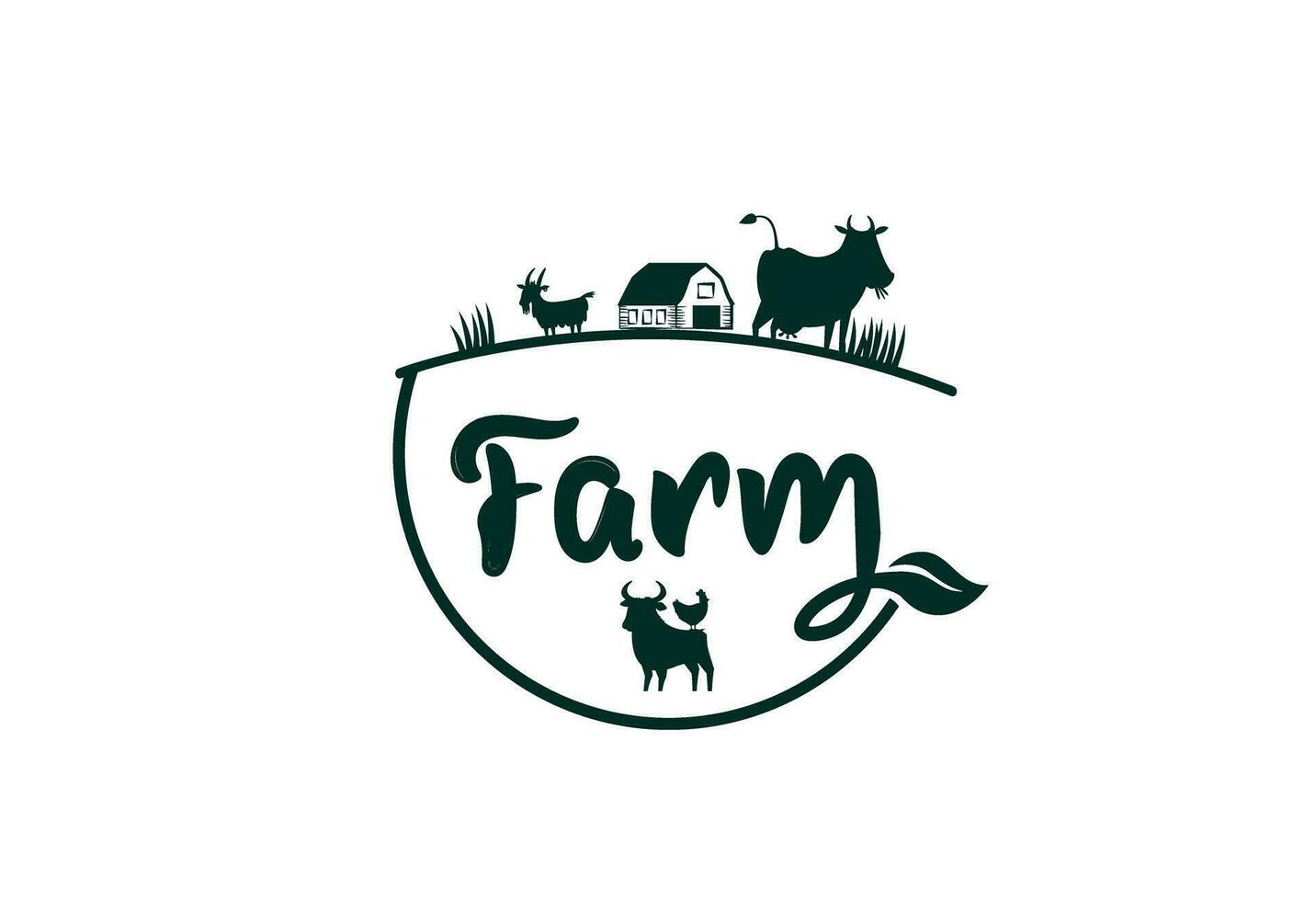 mooi boerderij groen logo vector