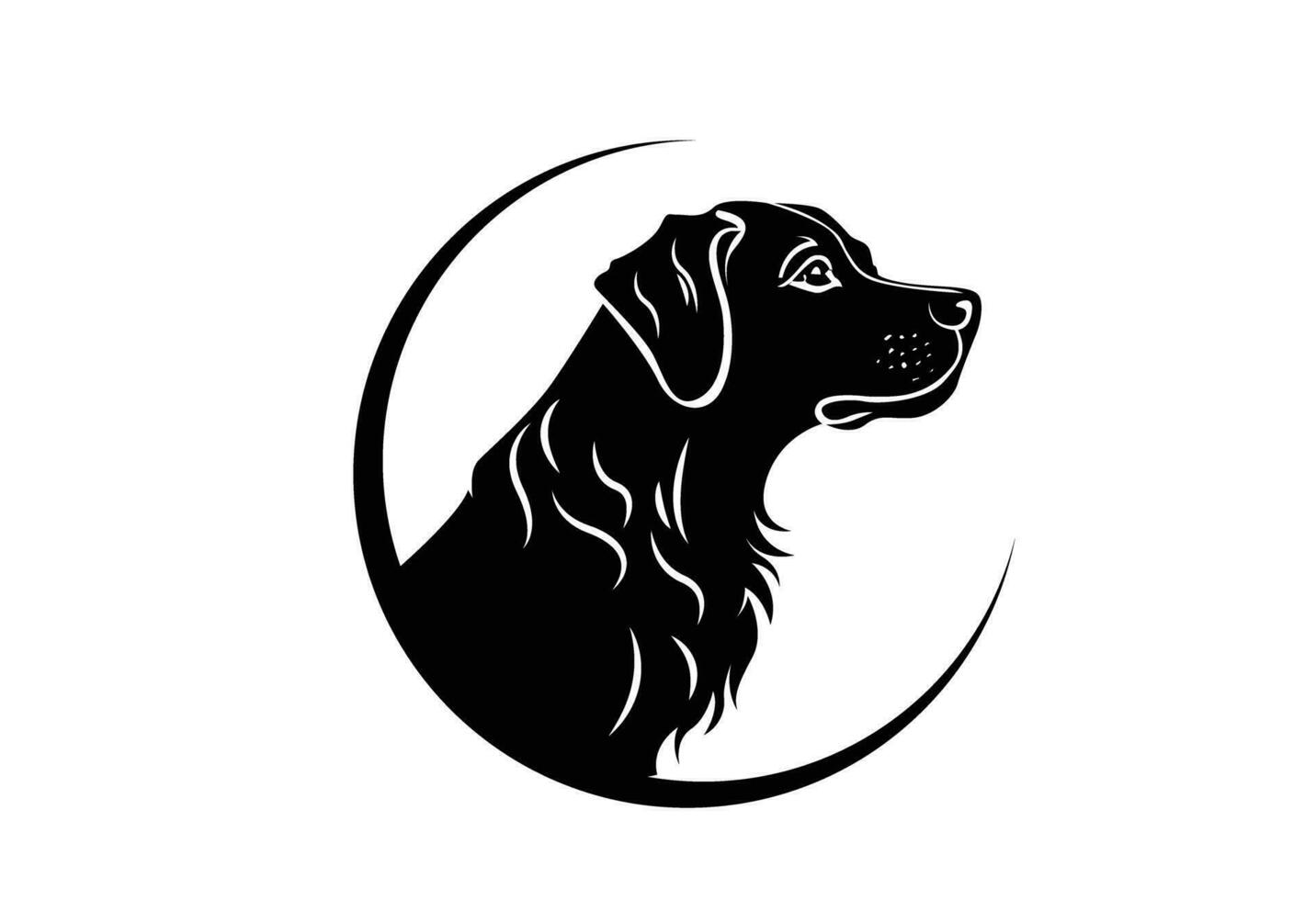 schattig puppy hond logo zwart en wit vector