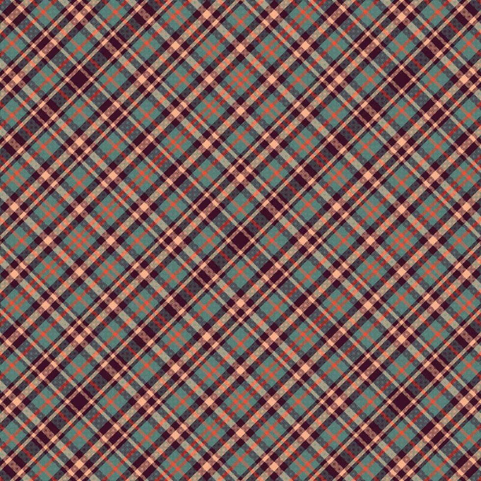 tartan geruite patroon met textuur en retro kleur. vector