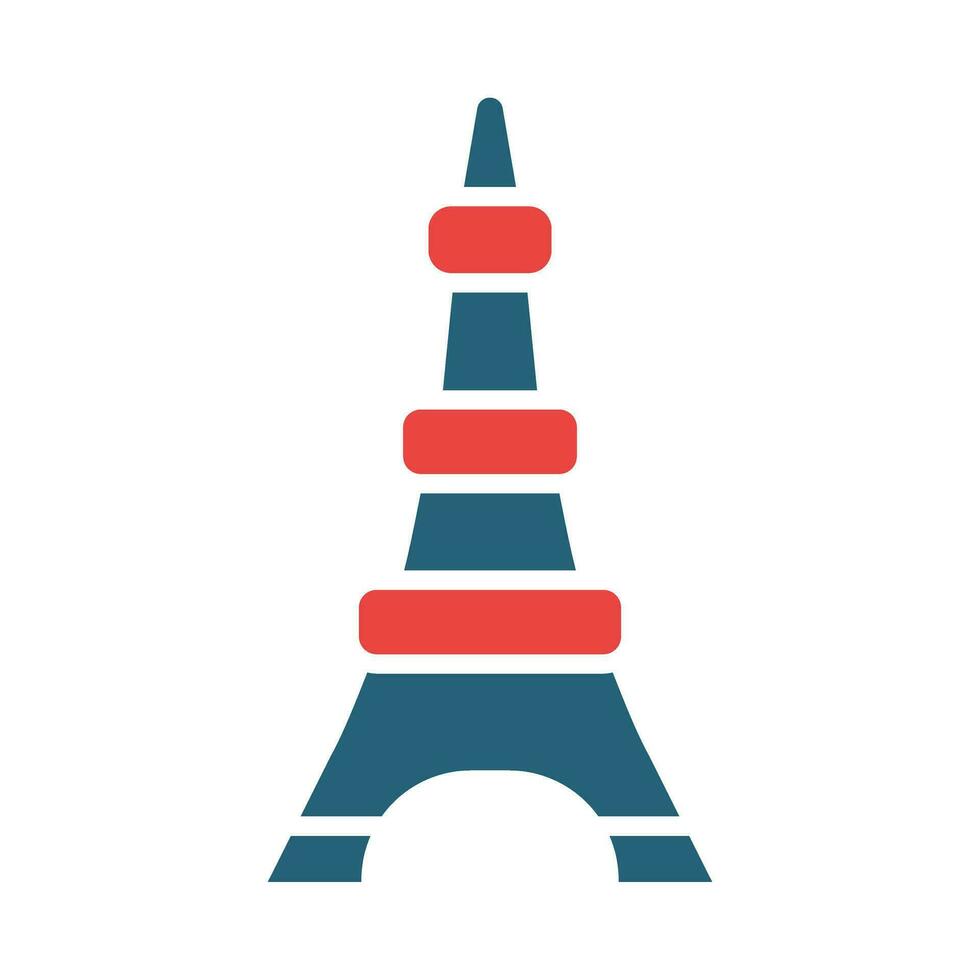 eiffel toren vector glyph twee kleur pictogrammen voor persoonlijk en reclame gebruiken.