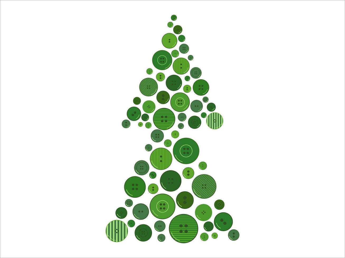 milieuvriendelijk knop Kerstmis boom idee. nieuw jaar decoraties vector illustratie