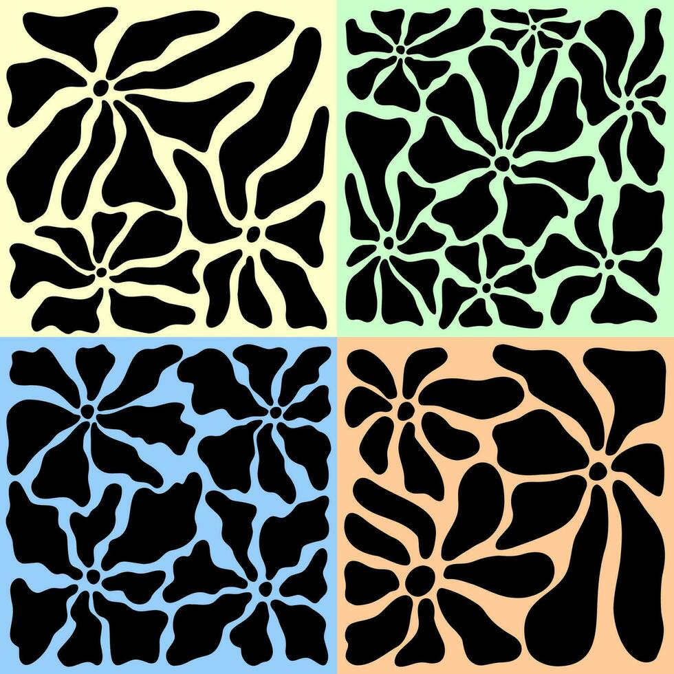 madeliefje bloem abstract kunst. vector retro groovy patroon. bloemen posters